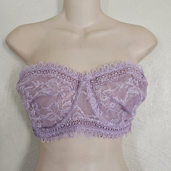 Victoria Secret Very Sexy Unlined Lavender Lace Bralette Size Womens 36DD - Picture 3 of 10